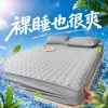 The grey quilted pure cotton single bed cover, student bedspread, bed cover and mattress cover are simple, comfortable and durable Specification image